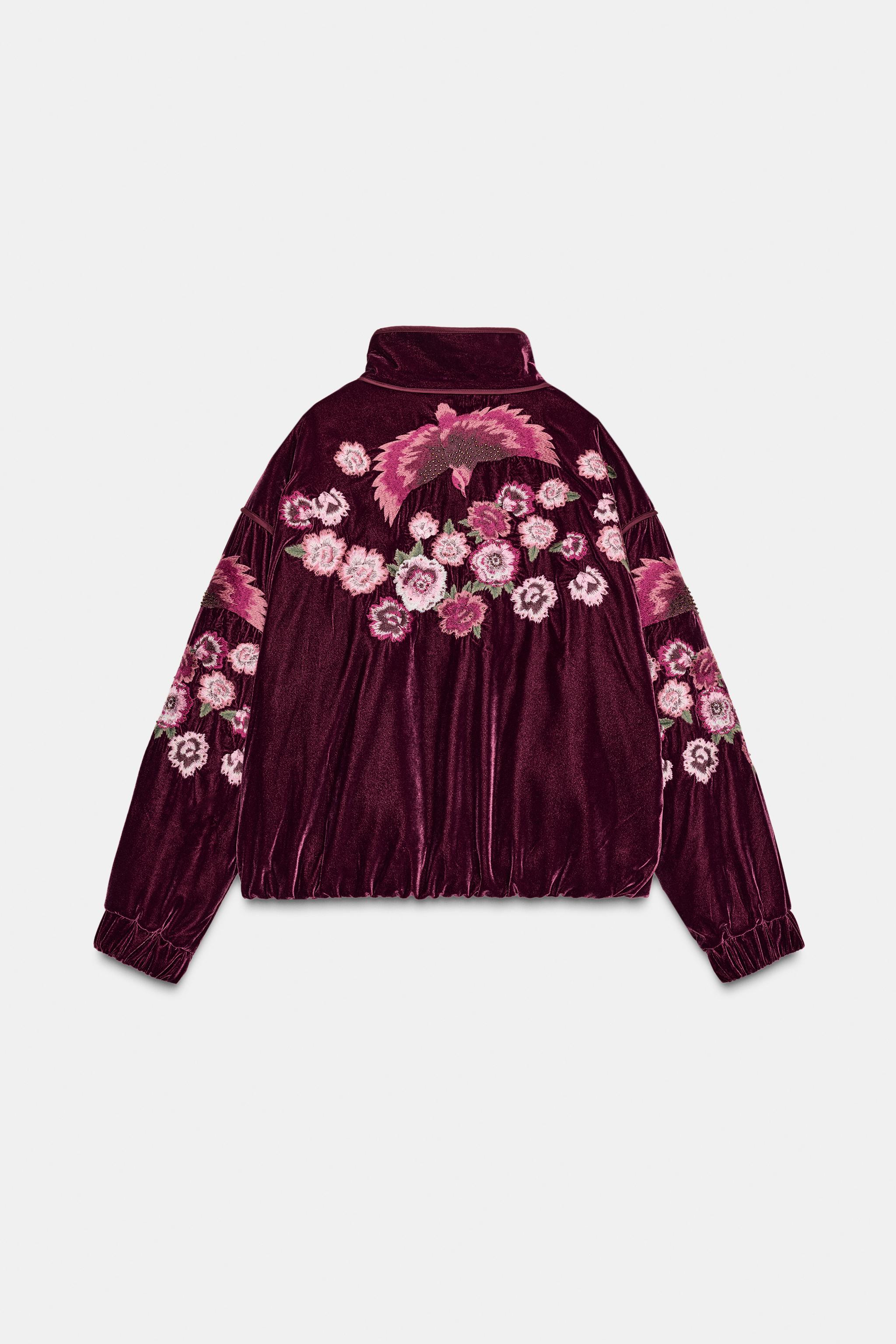 VESTE MATELASSÉE VELOURS BRODÉE
